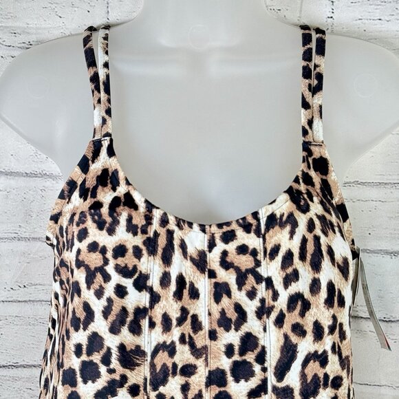 Swim Solutions Women's Printed Pleat-Front Tankini Top Size 10 Animal Print - Picture 6 of 11